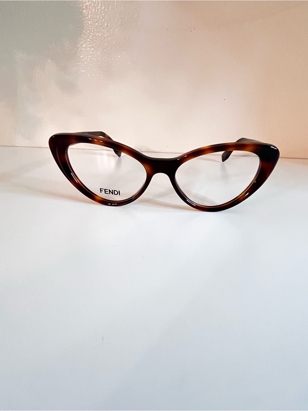 Fendi Brown Tortoiseshell Cat-Eye Glasses